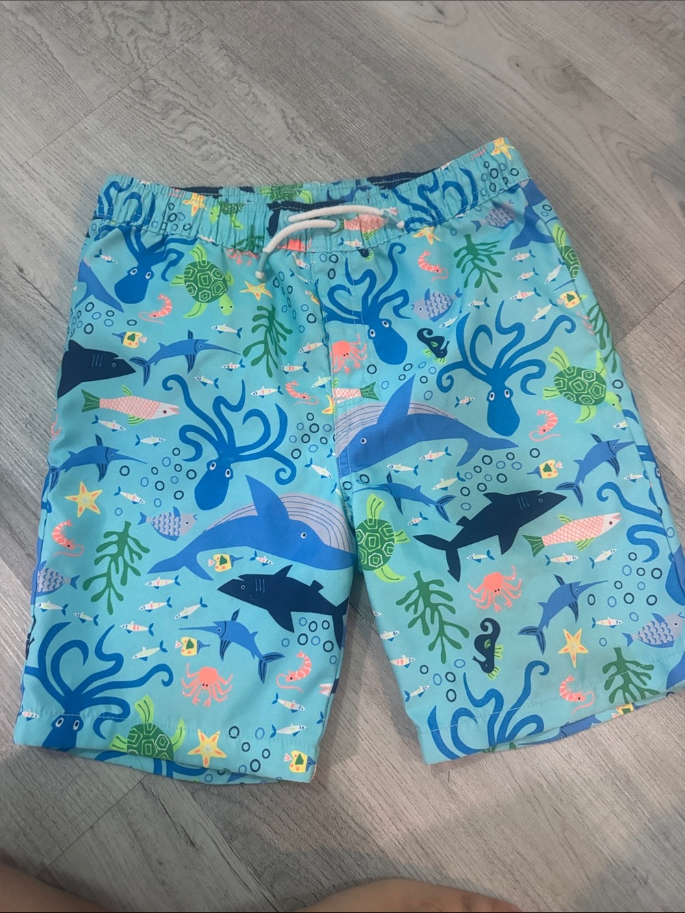 Gymboree Light Blue Ocean Creatures Swim Shorts